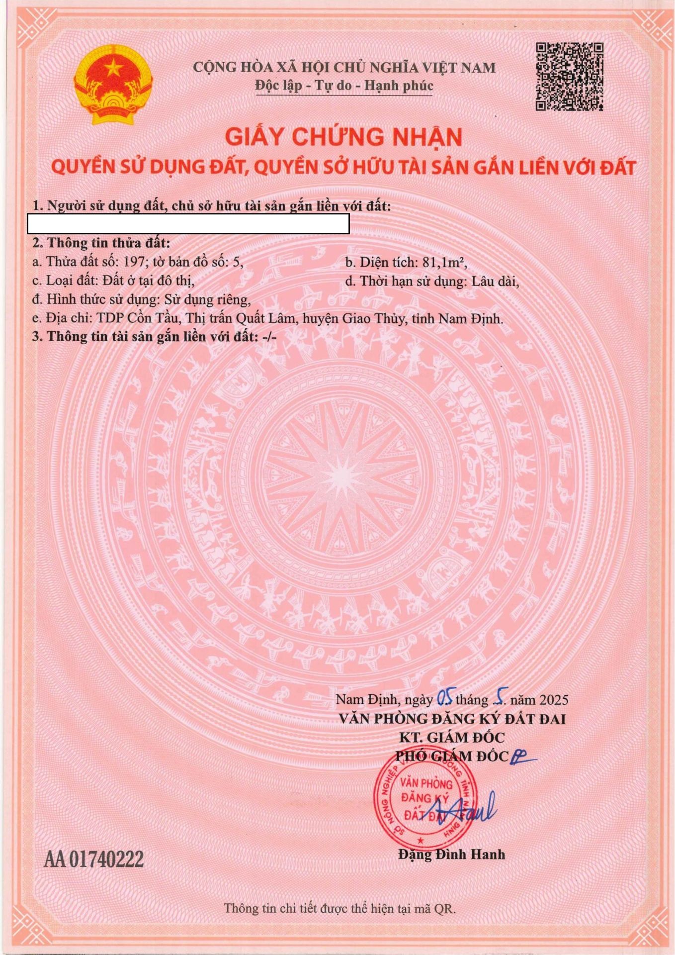 MỞ BÁN KHU 24 LÔ THỊ TRẤN BIỂN QUẤT LÂM