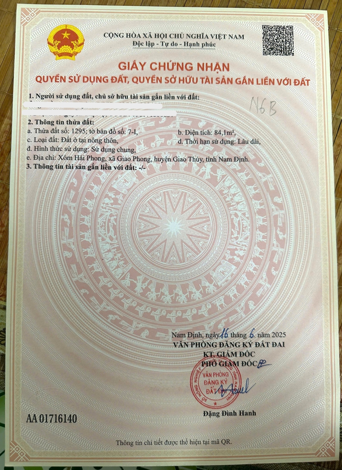 MỞ BÁN KHU 40 LÔ ĐẤT BIỂN GIAO PHONG