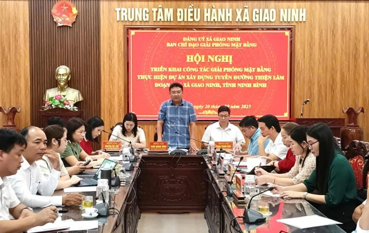 Hội nghị Ban chỉ đạo GPMB dự án đường Thiện Lâm qua địa bàn xã Giao Ninh (Xã Bạch Long cũ)